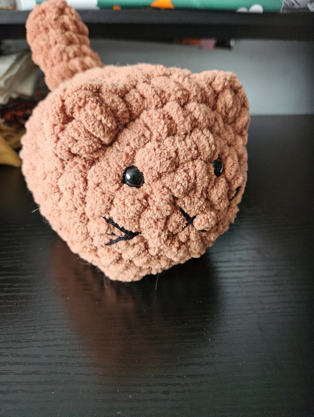 Crochet Brown Loaf Cat Plush